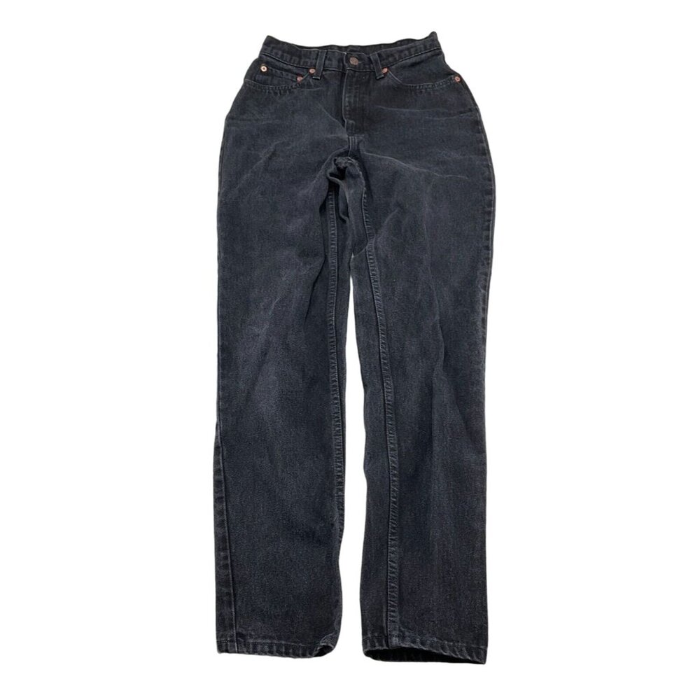 Levis 512 Jeans Juniors 9M 26Wx30L Black Slim Fit Taper Leg Batwing USA VTG‎